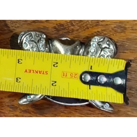 Women's Metal and Rhinestone Cowboy Boots Belt Buckle. Medium - Picture 4 of 4